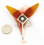 Effex Amber Celluloid Brooch