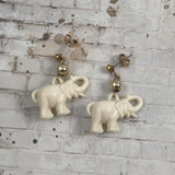 Elephant Earrings Vintage Plastic