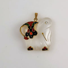 Crystal & Enamel Elephant Pendant