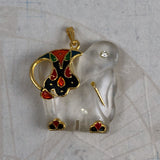 Crystal & Enamel Elephant Pendant
