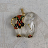 Vintage Crystal & Enamel Elephant Pendant