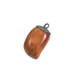 Antique Elk Tooth & Sterling Charm Pendant Victorian