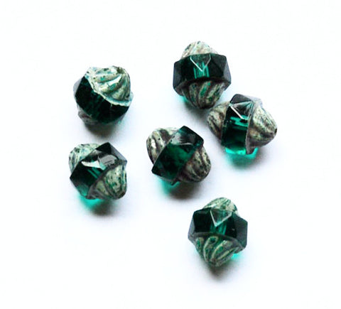 Emerald Green Saturn Glass Beads