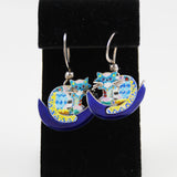 Enamel Cat Earrings on Sterling