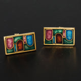 Modern Enamel Cuff Links 1960's