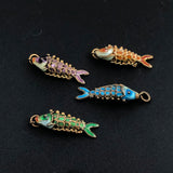 Colorful Enamel Articulated Fish Charms