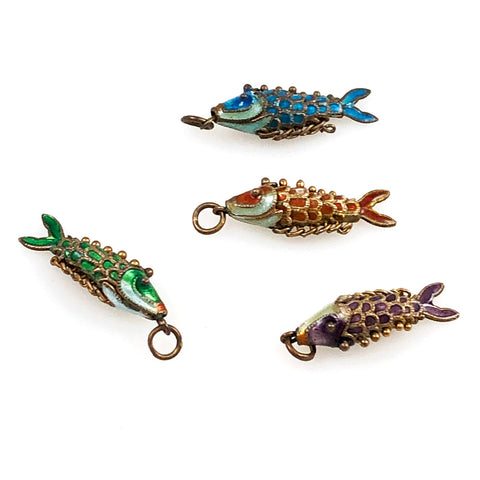 Colorful Enamel Articulated Fish Charms