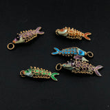 Vintage enamel fish charms