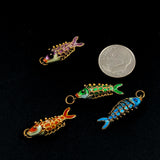 Colorful Enamel Articulated Fish Charms