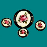 Victorian enamel brooch button set