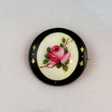 Victorian Enamel & Sterling Brooch and Button Set