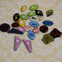 Enamel on Copper Abstract Pieces Lot