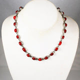 Red Coral & Sterling Necklace Set By EXEX Claudia Agudelo Designer