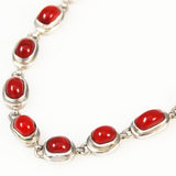 Red Coral & Sterling Necklace Set By EXEX Claudia Agudelo