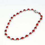 Red Coral & Sterling Necklace Set By EXEX Claudia Agudelo