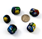 Large Indian Millefiori Glass Face Beads- Barrels