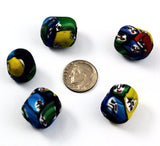 Large Indian Millefiori Glass Face Beads- Barrels