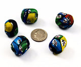 Large Indian Millefiori Glass Face Beads- Barrels