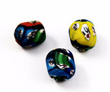 Large Indian Millefiori Glass Face Beads- Barrels