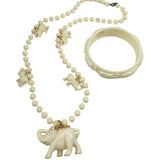 faux ivory elephant bangle and necklace