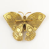 Vintage Gold Filigree Butterfly Brooch