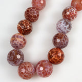 Fire Crackle Agate Faceted Round Beads 18mm