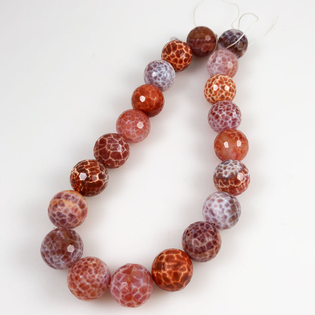 Fire Crackle Agate Faceted Round Beads 18mm – Estate Beads & Jewelry