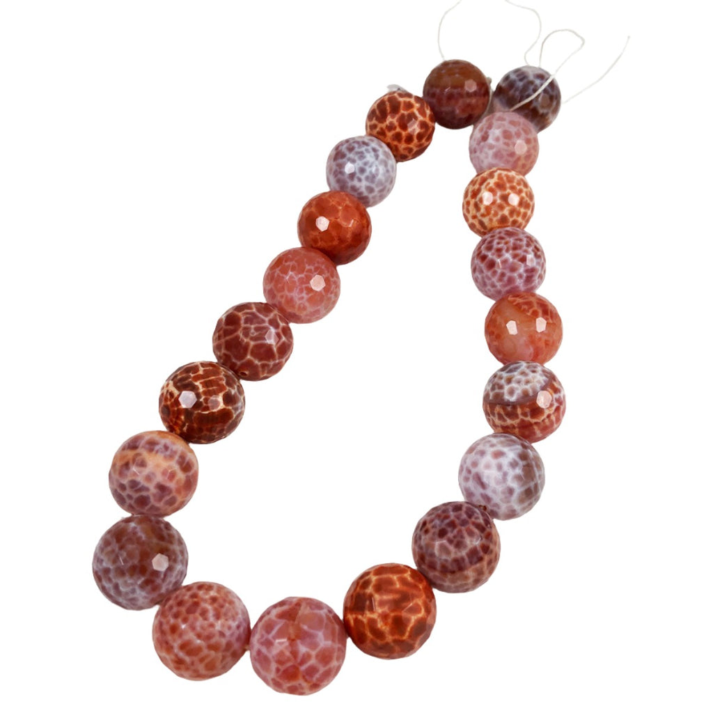 Fire Crackle Agate Faceted Round Beads 18mm – Estate Beads & Jewelry