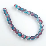 Fire Polished Crystal Beads Blue Pink
