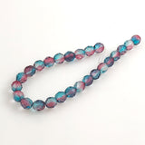 Fire Polished Crystal Beads Blue Pink