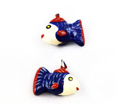 Hand Made Papier-Mache Fish Beads