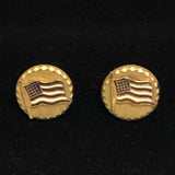 Vintage gold flag cuff links