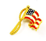 Patriotic Enamel US Flag Brooch Vintage