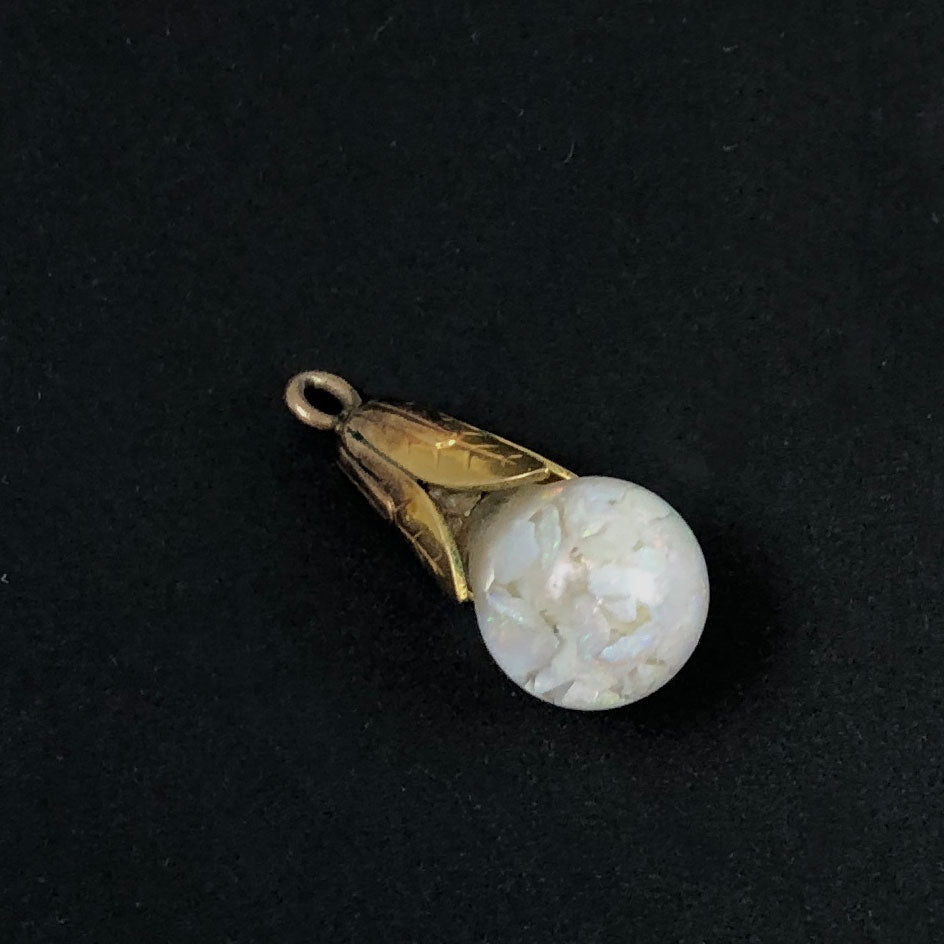 Gold Floating Opal Charm – Estate Beads Jewelry