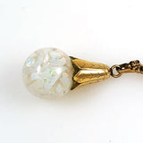 Gold Floating Opal Necklace Vintage