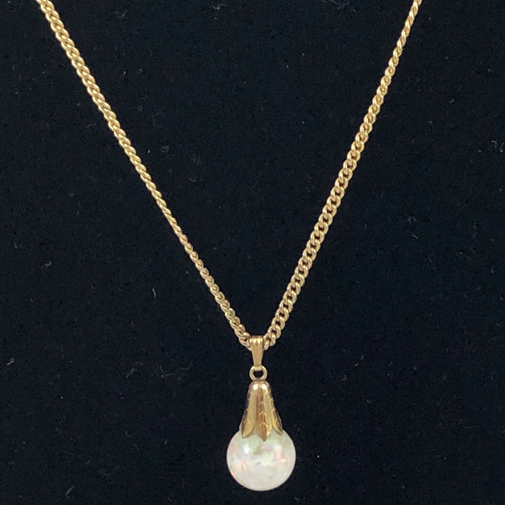 Gold Filled Floating Opal Necklace Vintage