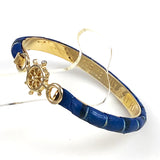 Florence Italy Bracelet 24K Gold Plated Blue Vintage