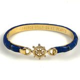 Florence Italy Bracelet 24K Gold Plated Blue Vintage