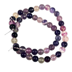 Purple Fluorite Round 8mm Bead Strands Gemstone