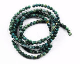 Teal Green Fossil Gemstone Bead Strands