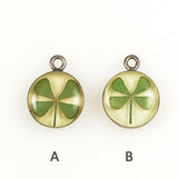 Lucky Four Leaf Clover Bubble Charm Sterling