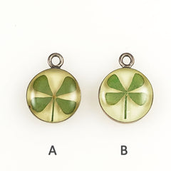 Lucky Four Leaf Clover Bubble Charm Sterling
