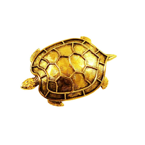 Freirich Gold Plated Turtle Brooch Vintage