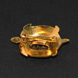 Back of Freirich Gold Plated Turtle Brooch 
