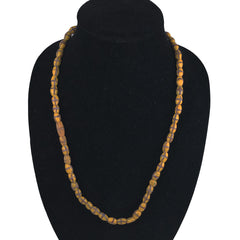 Yellow French Cross African Trade Beads Strand