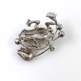 Rhinestone & Enamel Frog Brooch CN