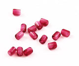 Fuchsia Pink Givre Glass Tube Beads 
