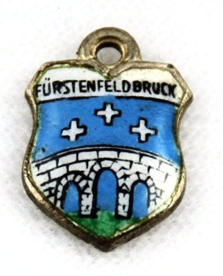 Fürstenfeldbruck, Germany Travel Shield Silver Charm