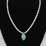 White Freshwater Pearl & Turquoise Necklace