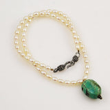White Freshwater Pearl & Turquoise Necklace